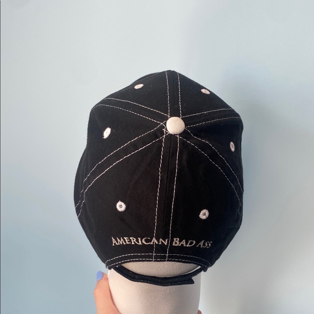 Kid Rock “American Bad Ass” Black Hat With White Stitching And Embroidered Logo - Picture 6 of 11